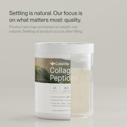 Colla Vita Kollagenpeptide Pulver – Weidehaltung, hydrolysiertes Kollagen Typ I & III für Haare, Nägel, Haut und Gelenke, geschmacksneutral, 30 Portionen (283 g)
