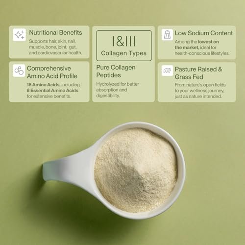 Colla Vita Kollagenpeptide Pulver – Weidehaltung, hydrolysiertes Kollagen Typ I & III für Haare, Nägel, Haut und Gelenke, geschmacksneutral, 30 Portionen (283 g)