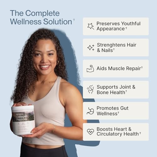 Colla Vita Kollagenpeptide Pulver – Weidehaltung, hydrolysiertes Kollagen Typ I & III für Haare, Nägel, Haut und Gelenke, geschmacksneutral, 30 Portionen (283 g)