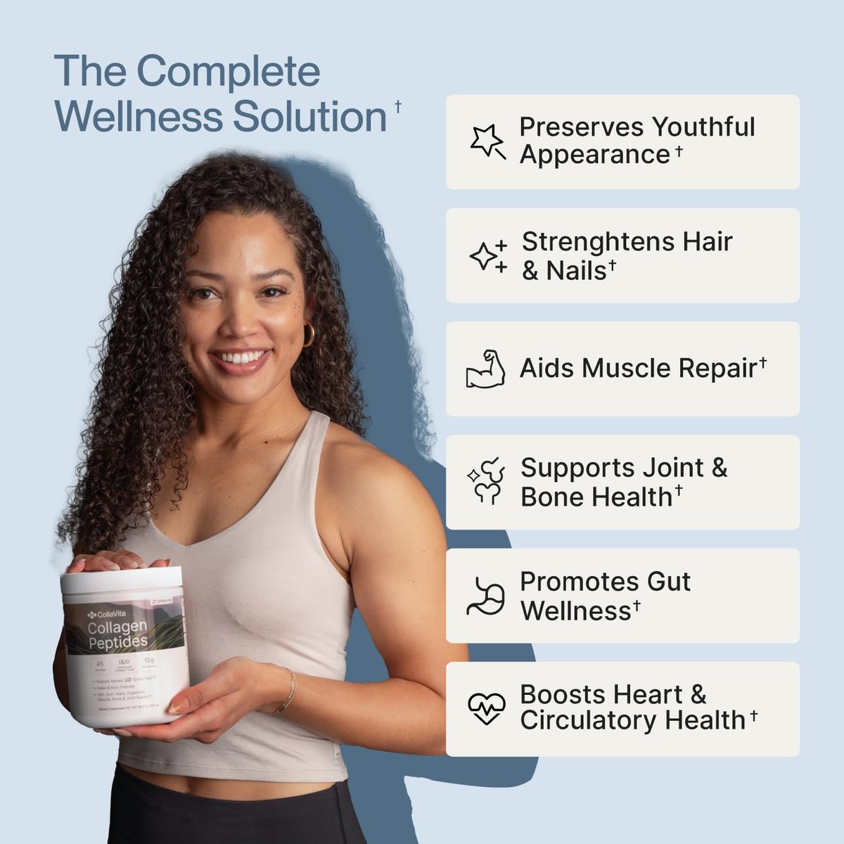 Colla Vita Kollagenpeptide Pulver – Weidehaltung, hydrolysiertes Kollagen Typ I & III für Haare, Nägel, Haut und Gelenke, geschmacksneutral, 30 Portionen (283 g)