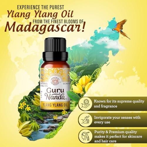 GuruNanda Ylang Ylang Ätherisches Öl (10 ml) - 100% rein, natürlich und unverdünnt für Aromatherapie, Massagen & DIY-Rezepte