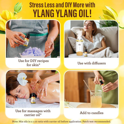 GuruNanda Ylang Ylang Ätherisches Öl (10 ml) - 100% rein, natürlich und unverdünnt für Aromatherapie, Massagen & DIY-Rezepte
