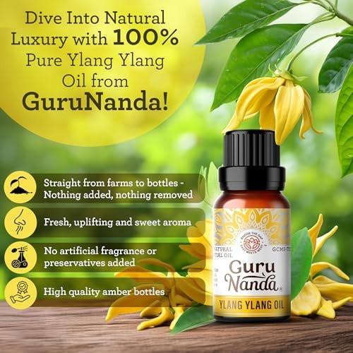 GuruNanda Ylang Ylang Ätherisches Öl (10 ml) - 100% rein, natürlich und unverdünnt für Aromatherapie, Massagen & DIY-Rezepte