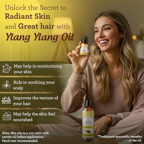GuruNanda Ylang Ylang Ätherisches Öl (10 ml) - 100% rein, natürlich und unverdünnt für Aromatherapie, Massagen & DIY-Rezepte