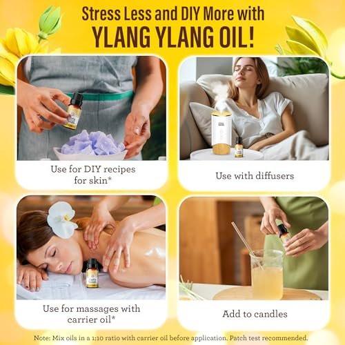 GuruNanda Ylang Ylang Ätherisches Öl (10 ml) - 100% rein, natürlich und unverdünnt für Aromatherapie, Massagen & DIY-Rezepte