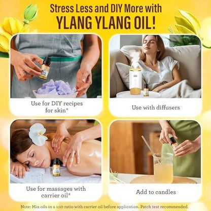 GuruNanda Ylang Ylang Ätherisches Öl (10 ml) - 100% rein, natürlich und unverdünnt für Aromatherapie, Massagen & DIY-Rezepte