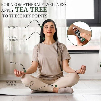Fiora Naturals Teebaumöl Roll-On – 100% natürliches ätherisches Teebaumöl für Haut, Gesicht, Akne, Nägel, Nagelhaut, Kopfhaut & Aromatherapie-Wohlbefinden
