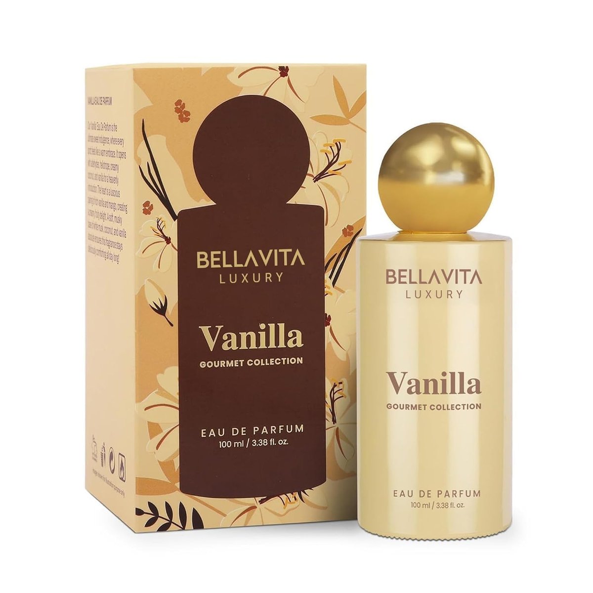 Bellavita Luxury Vanilla Eau de Parfum | 100 ml | Gourmet-Duft mit Kokos, Vanille & weißem Moschus | Langanhaltendes Unisex-Parfum