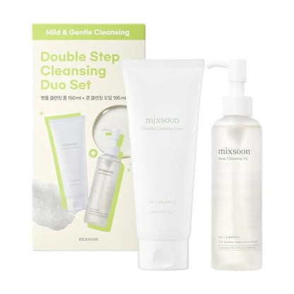 mixsoon Double Cleansing Set – 2-Schritt Routine mit Cica Foam & Bean Cleansing Oil für sanfte Tiefenreinigung und Feuchtigkeitspflege (150 ml + 195 ml) Korean Glass Skin