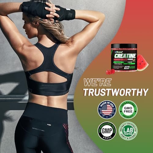 inGreens Creatine Monohydrate Gummis 6g für Männer & Frauen – Zuckerfreie Kreatin-Kaulösungen mit Betain, Alpha GPC, Vitamin B6 & B12, natürlicher Beerengeschmack, glutenfrei, 120 Stück