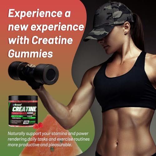 inGreens Creatine Monohydrate Gummis 6g für Männer & Frauen – Zuckerfreie Kreatin-Kaulösungen mit Betain, Alpha GPC, Vitamin B6 & B12, natürlicher Beerengeschmack, glutenfrei, 120 Stück