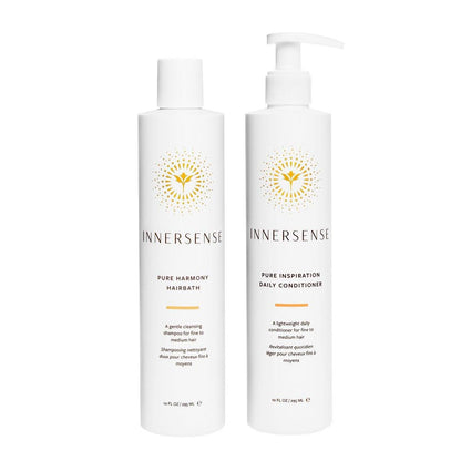 INNERSENSE Organic Beauty Pure Harmony Hairbath Shampoo + Inspiration Conditioner Duo | Nicht-Toxisch, Tierversuchsfrei, Saubere Haarpflege (2 x 300 ml)