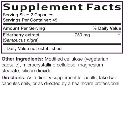 Bronson Holunder Extra Stark – Unterstützt das Immunsystem & Antioxidantien-Schutz, Non GMO, 90 Kapseln