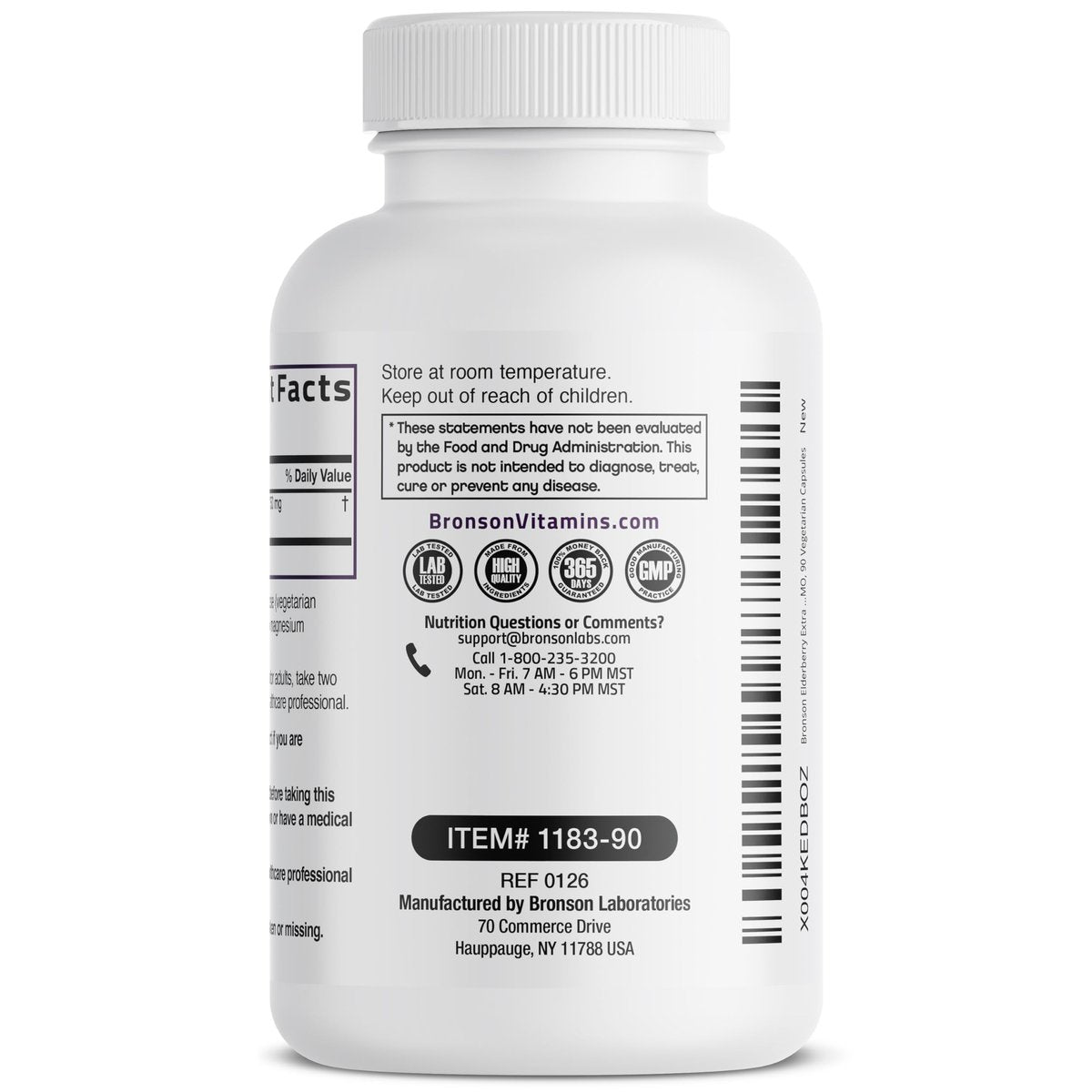 Bronson Holunder Extra Stark – Unterstützt das Immunsystem & Antioxidantien-Schutz, Non GMO, 90 Kapseln