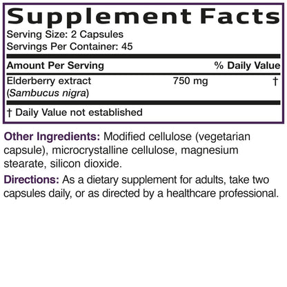 Bronson Holunder Extra Stark – Unterstützt das Immunsystem & Antioxidantien-Schutz, Non GMO, 90 Kapseln