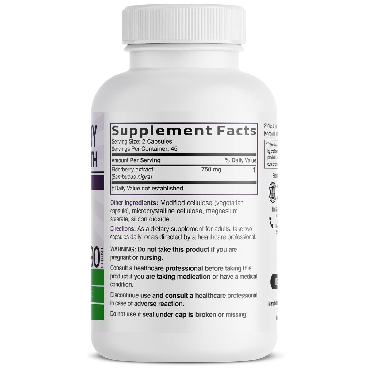 Bronson Holunder Extra Stark – Unterstützt das Immunsystem & Antioxidantien-Schutz, Non GMO, 90 Kapseln