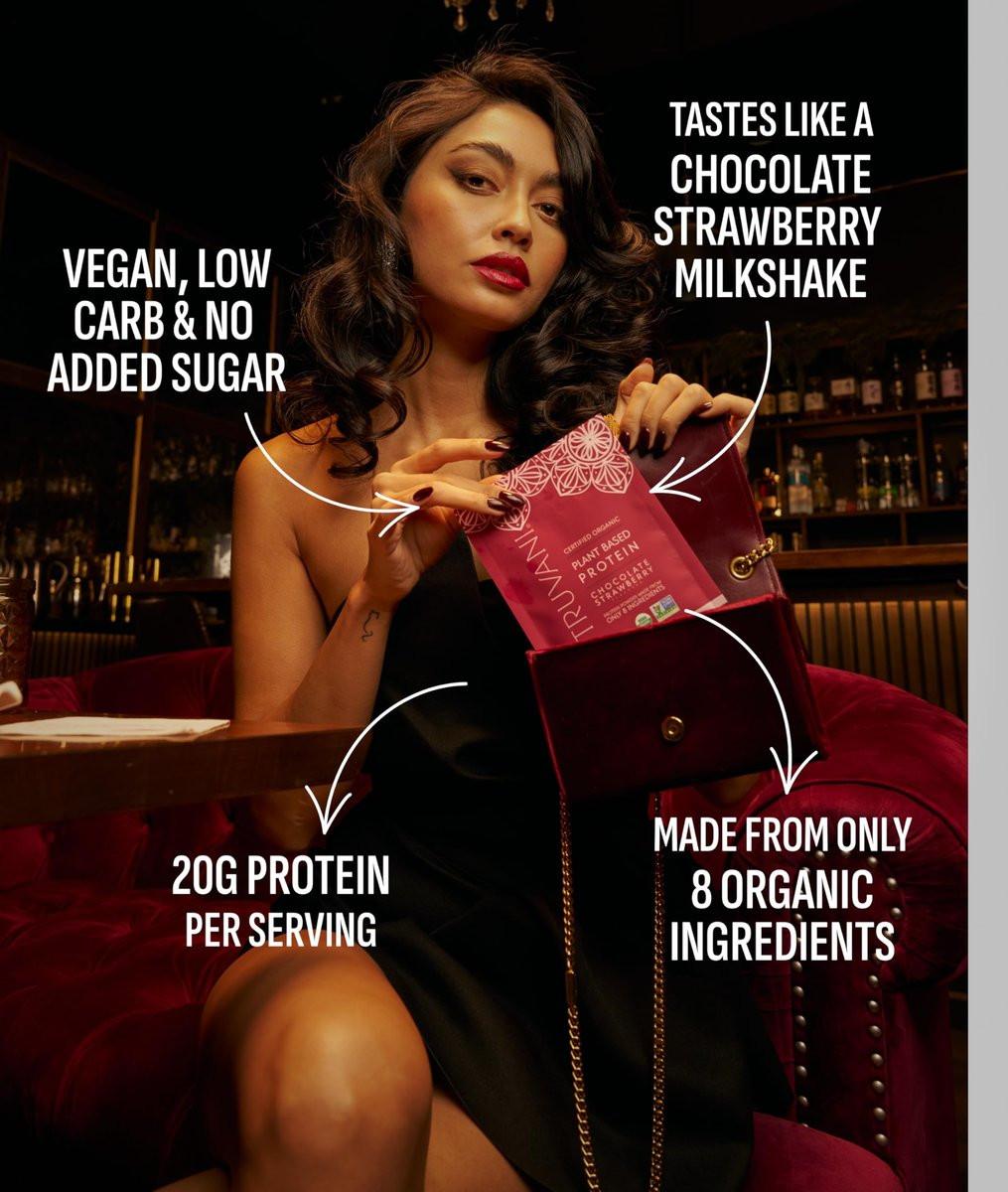 Truvani Veganes Erbsenproteinpulver | Schokolade-Erdbeere | 20g Bio-Pflanzenprotein | 1 Portion | Keto | Gluten- & laktosefrei | Wenig Kohlenhydrate | Ohne Zuckerzusatz