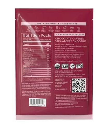 Truvani Veganes Erbsenproteinpulver | Schokolade-Erdbeere | 20g Bio-Pflanzenprotein | 1 Portion | Keto | Gluten- & laktosefrei | Wenig Kohlenhydrate | Ohne Zuckerzusatz