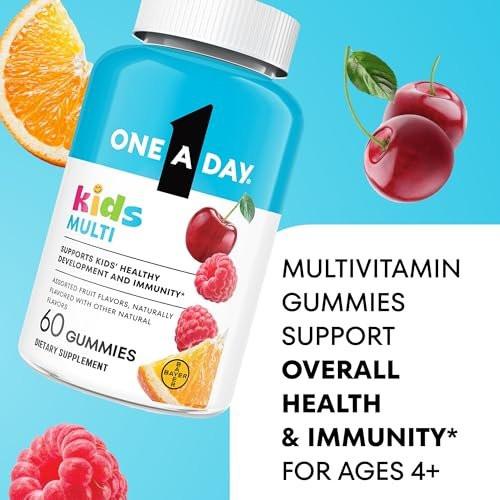 One A Day Kids Multivitamin Gummies – Tägliche Vitamine für Kinder mit Vitamin C, D, E & Zink zur Immununterstützung, 60 Gummis (Verpackung kann variieren)