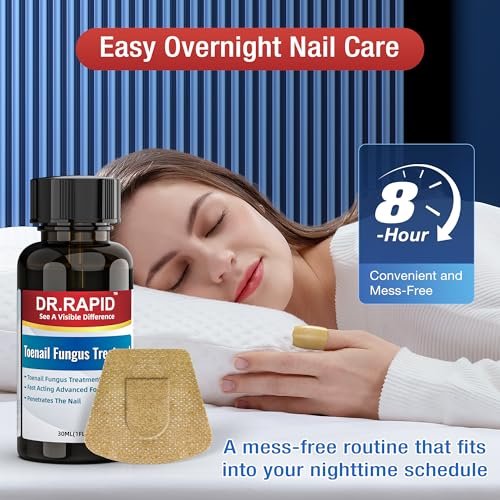 DR.RAPID Nagelpilz Behandlung Extra Stärke - 30mL Flüssigkeit & 20 Pilz-Nagelpflaster, Nagelreparatur für beschädigte Nägel, Fußpilz - Nagelpflege-Set