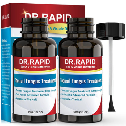 DR.RAPID Nagelpilz Behandlung Extra Stark – Effektive antimykotische Nagelreparatur mit Teebaumöl, schnelle Wirkung bei beschädigten Nägeln & eingewachsenen Zehennägeln – 60 ml (2 x 30 ml)