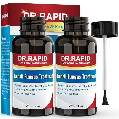 DR.RAPID Nagelpilz Behandlung Extra Stark – Effektive antimykotische Nagelreparatur mit Teebaumöl, schnelle Wirkung bei beschädigten Nägeln & eingewachsenen Zehennägeln – 60 ml (2 x 30 ml)