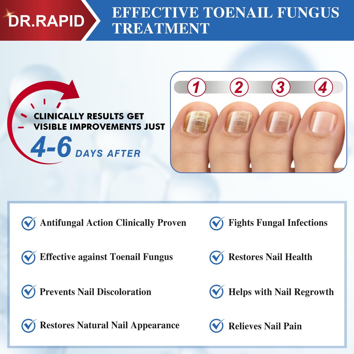 DR.RAPID Nagelpilz Behandlung Extra Stark – Effektive antimykotische Nagelreparatur mit Teebaumöl, schnelle Wirkung bei beschädigten Nägeln & eingewachsenen Zehennägeln – 60 ml (2 x 30 ml)