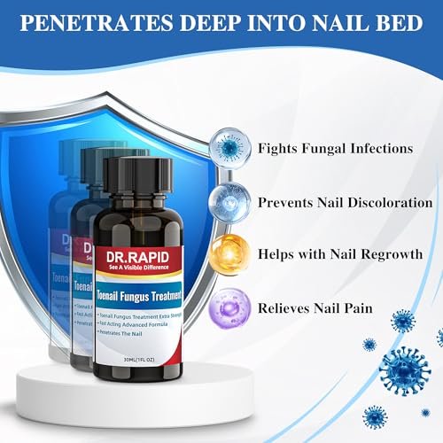DR.RAPID Nagelpilz Behandlung Extra Stark – Effektive antimykotische Nagelreparatur mit Teebaumöl, schnelle Wirkung bei beschädigten Nägeln & eingewachsenen Zehennägeln – 60 ml (2 x 30 ml)