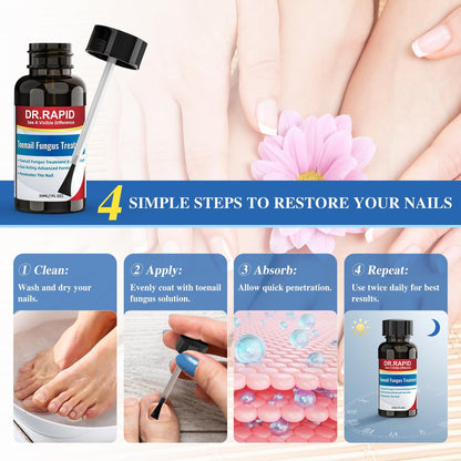 DR.RAPID Nagelpilz Behandlung Extra Stark – Effektive antimykotische Nagelreparatur mit Teebaumöl, schnelle Wirkung bei beschädigten Nägeln & eingewachsenen Zehennägeln – 60 ml (2 x 30 ml)