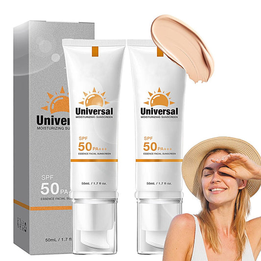 2er-Pack getönte Gesichtssonnencreme SPF 50, Universal getönte Feuchtigkeitscreme SPF50 PA+++, Sonnenschutz mit Farbe, hydratisierende Sonnenessenz, nicht klebend, gegen UVA- und UVB-Strahlen