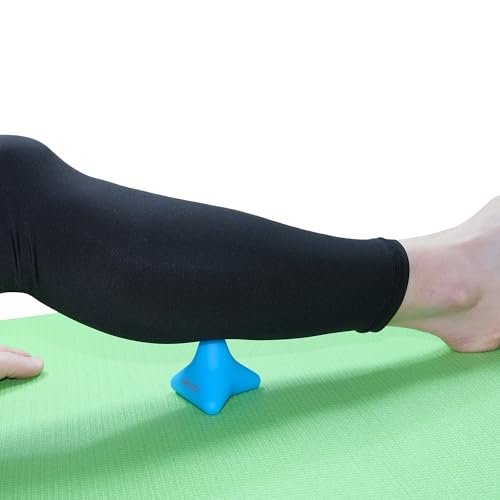Manuelles Triggerpunkt-Massagegerät – Kleiner Massageball für Tiefengewebe-Myofasziale Freisetzung, Physiotherapie, Fuß-Fersensporn-Schmerzlinderung, Muskelknoten, Psoas-Hüftbeuger-Iliacus-Entspannung 3×2,6″ (Blau)