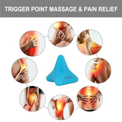 Manuelles Triggerpunkt-Massagegerät – Kleiner Massageball für Tiefengewebe-Myofasziale Freisetzung, Physiotherapie, Fuß-Fersensporn-Schmerzlinderung, Muskelknoten, Psoas-Hüftbeuger-Iliacus-Entspannung 3×2,6″ (Blau)