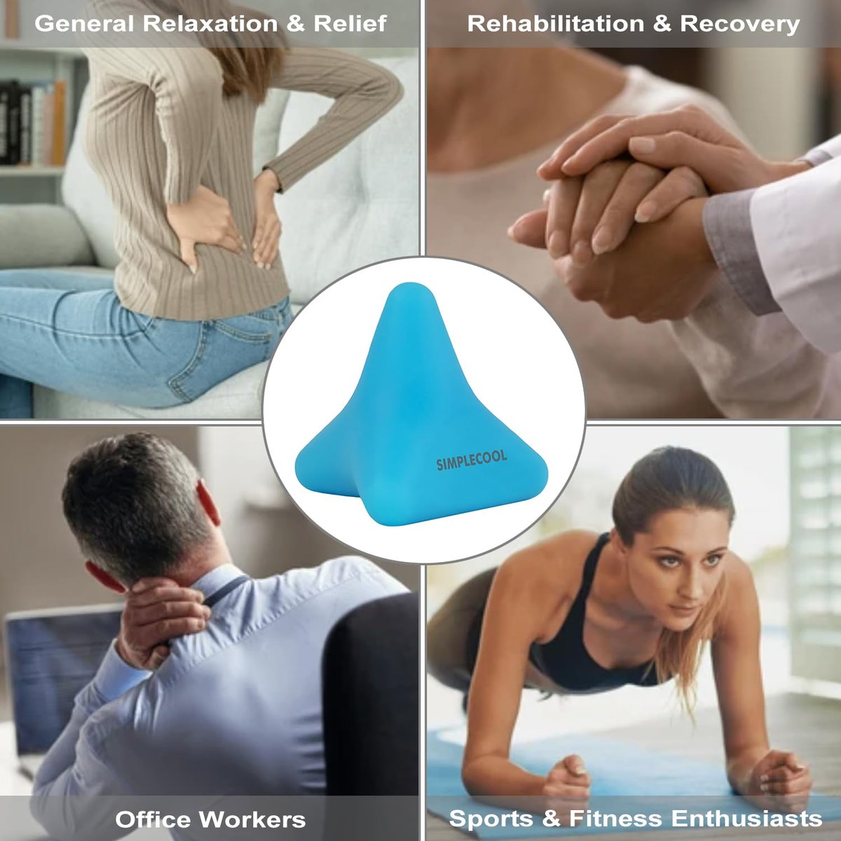 Manuelles Triggerpunkt-Massagegerät – Kleiner Massageball für Tiefengewebe-Myofasziale Freisetzung, Physiotherapie, Fuß-Fersensporn-Schmerzlinderung, Muskelknoten, Psoas-Hüftbeuger-Iliacus-Entspannung 3×2,6″ (Blau)