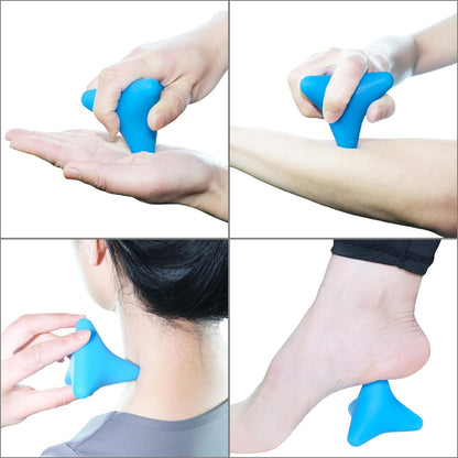 Manuelles Triggerpunkt-Massagegerät – Kleiner Massageball für Tiefengewebe-Myofasziale Freisetzung, Physiotherapie, Fuß-Fersensporn-Schmerzlinderung, Muskelknoten, Psoas-Hüftbeuger-Iliacus-Entspannung 3×2,6″ (Blau)