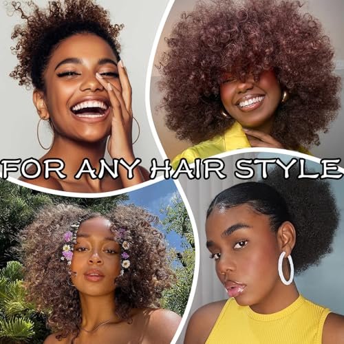 4er-Pack Afro Puff Scrunchies – Verstellbare Seiden-Haarbänder für lockiges & dickes Haar, extra große Scrunchies für natürliche Frisuren, Afro-Puff-Pferdeschwanzhalter