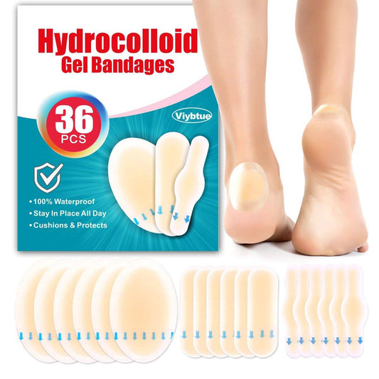 36er-Pack Hydrokolloid-Blasenpflaster – Blasenpflaster für die Füße, Blasenprävention & Heilung – Wasserfeste Blasenpads & Blasenkissen für Ferse, Zeh & Fuß