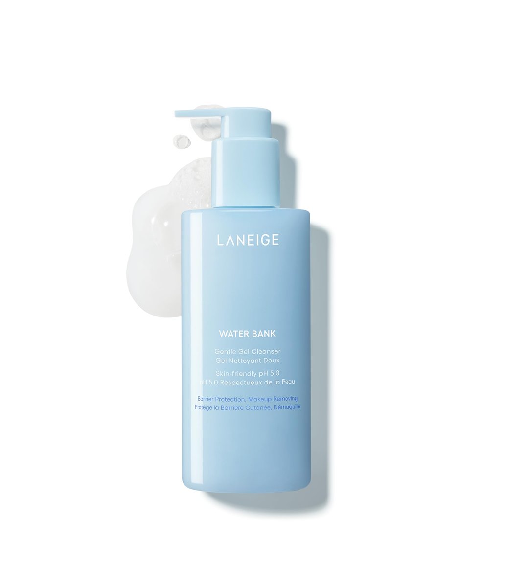 LANEIGE Water Bank Gentle Gel Reiniger: pH-ausgeglichener & barrierestärkender Gel-Reiniger mit blauer Hyaluronsäure