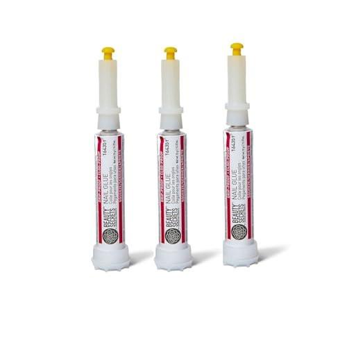 Beauty Secrets Tropf- und Verstopfungssicherer Nagelkleber (3er-Pack) – Klarer Gel-Kleber für langanhaltende Nagelverlängerungen