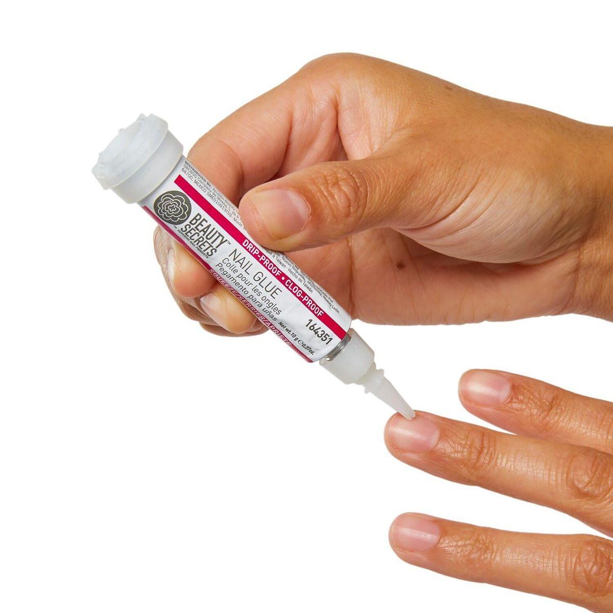 Beauty Secrets Tropf- und Verstopfungssicherer Nagelkleber (3er-Pack) – Klarer Gel-Kleber für langanhaltende Nagelverlängerungen