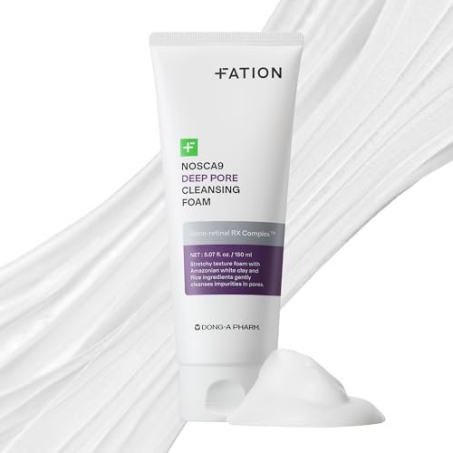 Nosca9 Deep Pore Cleansing Foam für empfindliche Haut | Koreanische Gesichtsreinigung mit 17 Aminosäuren, weißer Tonerde & patentiertem Porenverkleinerer | Tiefenreinigung & Feuchtigkeitspflege (150 ml)