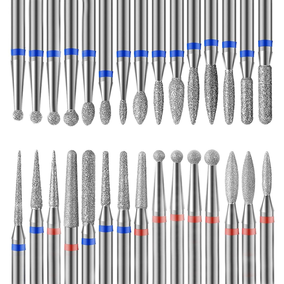 Professionelles Sicherheits-Diamant-Nagelbohrer-Set, 3/32 Zoll Hartmetall-Cuticle-Bits für elektrische Maniküre und Pediküre, 30 Teile
