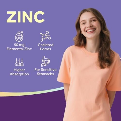 Doctor's Recipes Zink 50mg – Dreifache Immununterstützung, Chelatiertes Zinkpicolinat, Glycinat & Gluconat, Für Männer & Frauen, Hautgesundheit, Hormongleichgewicht, Vegan, 60 Kapseln