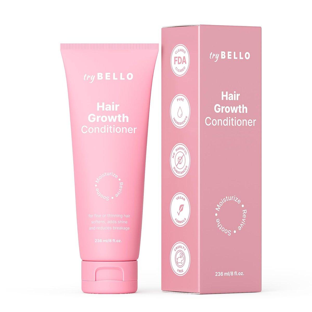 Trybello Haarwachstums Conditioner | Tiefenfeuchtigkeit & Reparatur für trockenes, geschädigtes und coloriertes Haar | Aloe Vera, Kurkuma & Urucum-Extrakt | Vegan, Sulfatfrei, Ungiftig, Feuchtigkeitsspendend