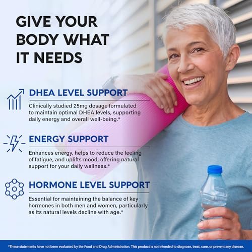 DHEA 25mg – Mikronisiertes DHEA Präparat für Frauen & Männer – Klinisch geprüfte Stärke & Bioverfügbarkeit – Unterstützt gesundes Altern, Hormonbalance & Energie – Labortest – Vegan & NON-GMO – 120 Kapseln