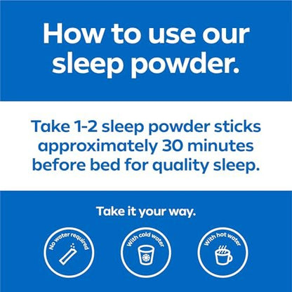 Dream Water Schlafhilfe-Pulver; Melatonin 5mg, GABA, 5-HTP; Natürliche Aromen; Hilft Ihnen, schnell einzuschlafen und erholt aufzuwachen; Snoozeberry, 30 Portionen