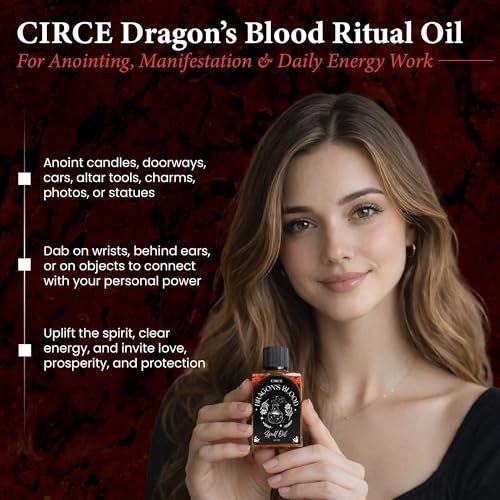 CIRCE Dragon’s Blood Spell Oil – Ritual- und Intentionöl zur Stärkung deines Raums, Erdung und persönlicher Ausrichtung – als Duft oder im Bad – Kokosöl mit Drachenblut-Harz und Zedernholz 15 ml