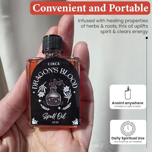 CIRCE Dragon’s Blood Spell Oil – Ritual- und Intentionöl zur Stärkung deines Raums, Erdung und persönlicher Ausrichtung – als Duft oder im Bad – Kokosöl mit Drachenblut-Harz und Zedernholz 15 ml