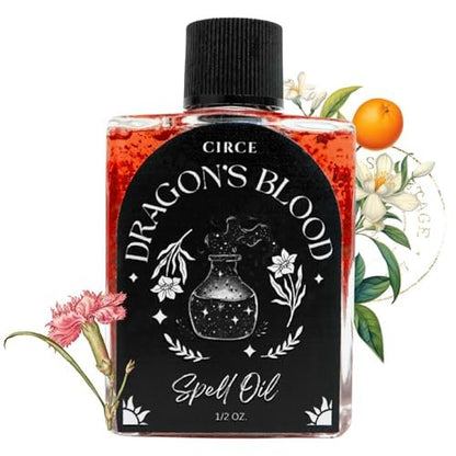CIRCE Dragon’s Blood Spell Oil – Ritual- und Intentionöl zur Stärkung deines Raums, Erdung und persönlicher Ausrichtung – als Duft oder im Bad – Kokosöl mit Drachenblut-Harz und Zedernholz 15 ml