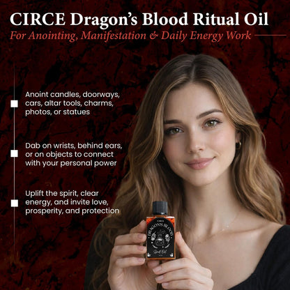CIRCE Dragon’s Blood Spell Oil – Ritual- und Intentionöl zur Stärkung deines Raums, Erdung und persönlicher Ausrichtung – als Duft oder im Bad – Kokosöl mit Drachenblut-Harz und Zedernholz 15 ml