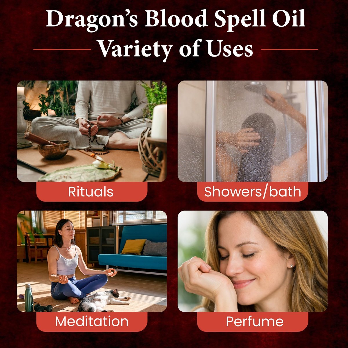 CIRCE Dragon’s Blood Spell Oil – Ritual- und Intentionöl zur Stärkung deines Raums, Erdung und persönlicher Ausrichtung – als Duft oder im Bad – Kokosöl mit Drachenblut-Harz und Zedernholz 15 ml